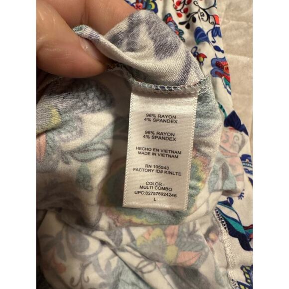 MILLY Floral Maxi Deep V Neck Sleeveless Dress Size Large Jersey Stretch - Picture 5 of 7